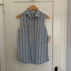 XS Button Down Striped Tank